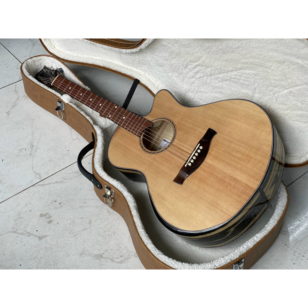 Đàn Guitar Acoustic Top Solid Vát Hông Đàn Gỗ Mun Thái Mã Đàn TS-158