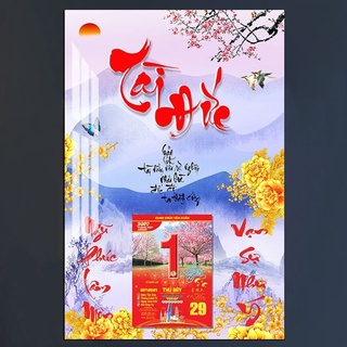 Lịch 2024 - Lịch gỗ dày 8mm Bọc Viền Vàng, Tài Đức vẹn toàn