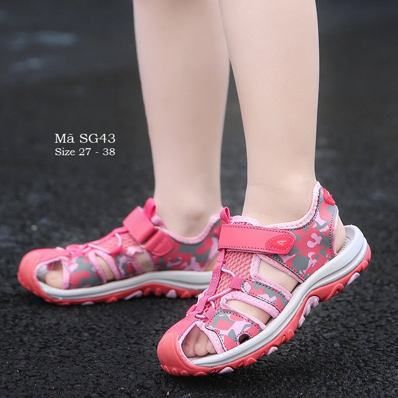 Sandal bít mũi cho bé gái 3 - 12 tuổi khỏe khoắn và năng động SG43