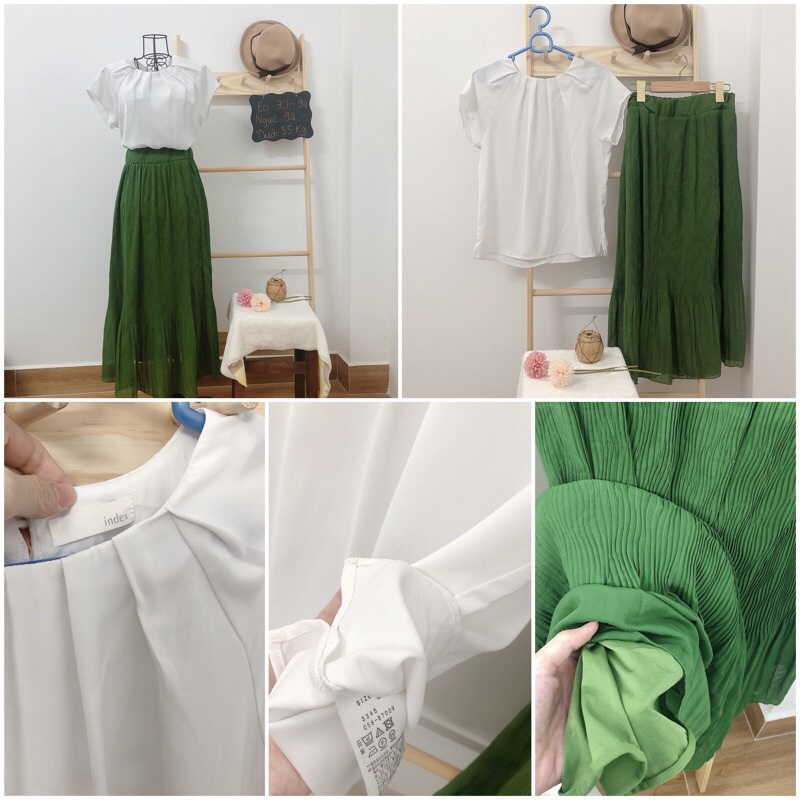 Chân váy kèm áo voan xô dưới 60 kg