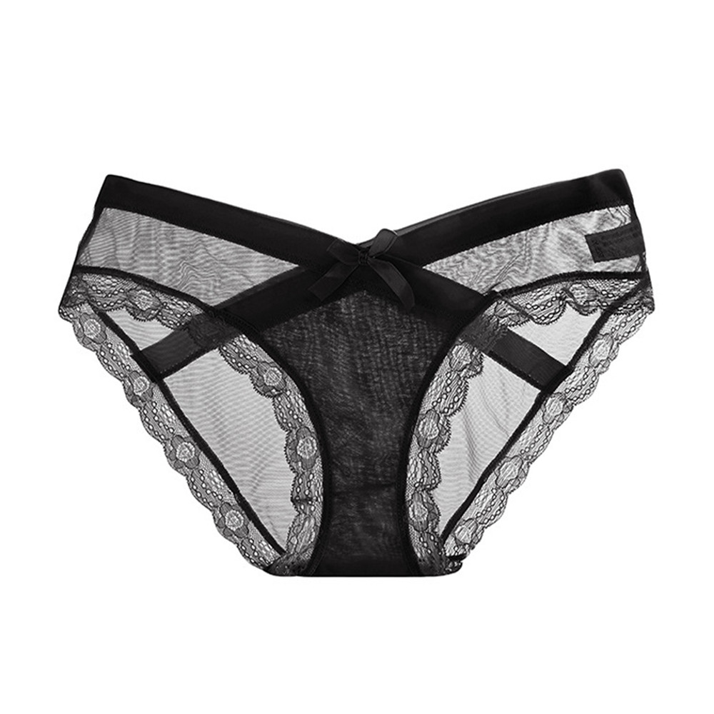 [sweet] woman sexy lace seamless low waist transparent mesh briefs underwaer cotton panties