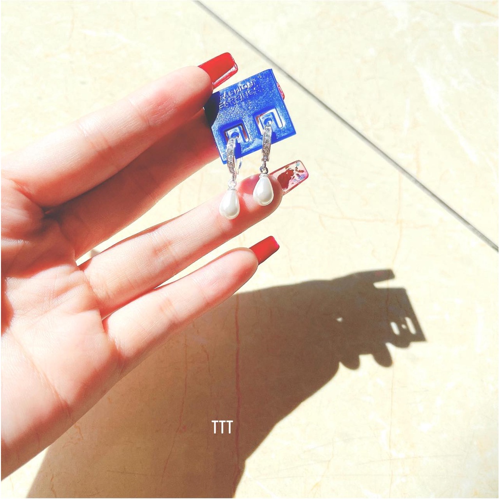 Bông tai nữ, bông tai bạc, kiểu dáng tròn treo trai nặng , hàng làm kỹ