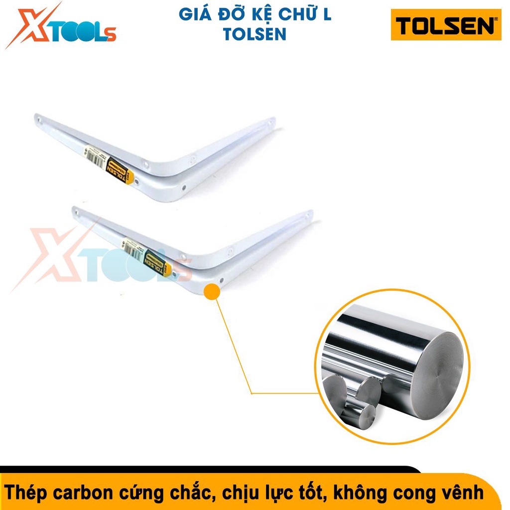 Giá đỡ chữ L Tolsen nhiều kích thước, thép carbon cứng chắc chắn thiết kế chữ L kế hợp được nhiều kệ[CHÍNH HÃNG][XTOOLS]