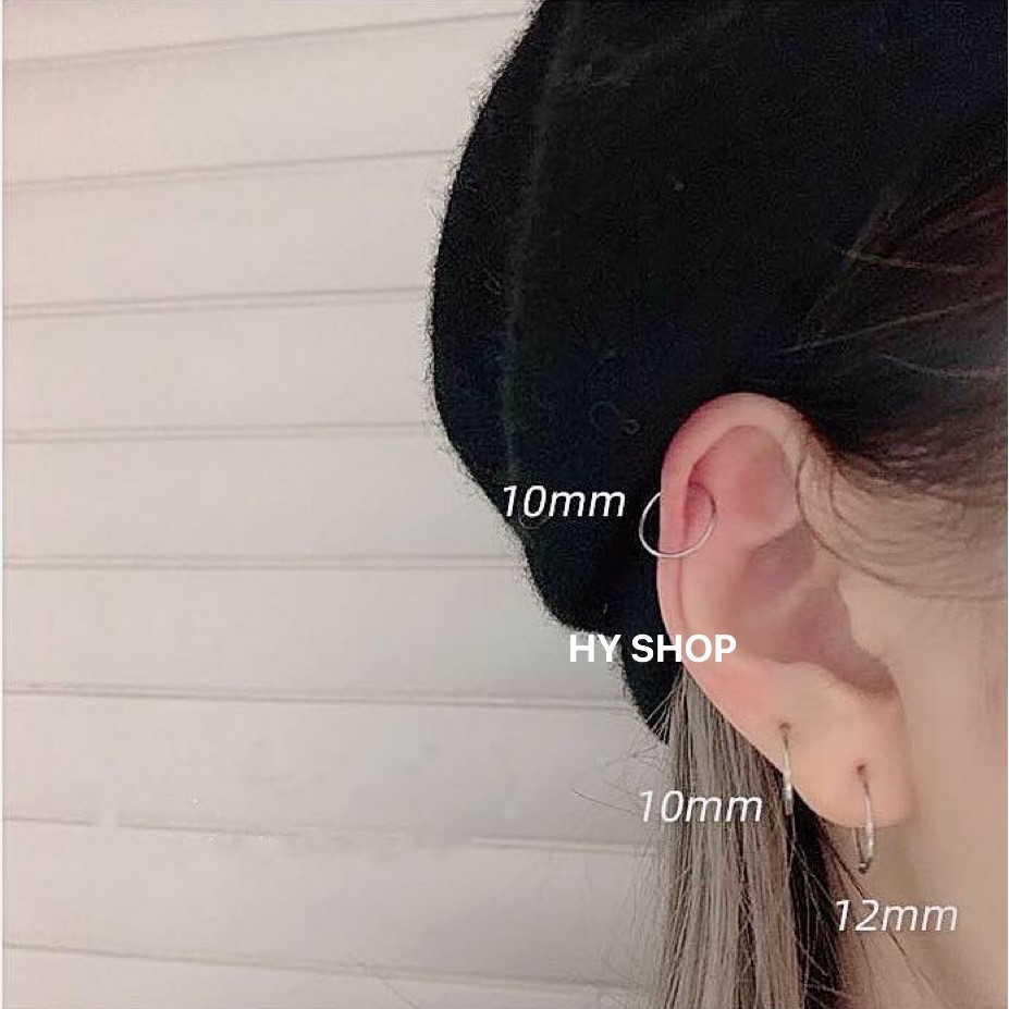 SLIM HOOP EARRING Khuyên Tai Titan Tròn Nam Nữ không gỉ không dị ứng unisex bts