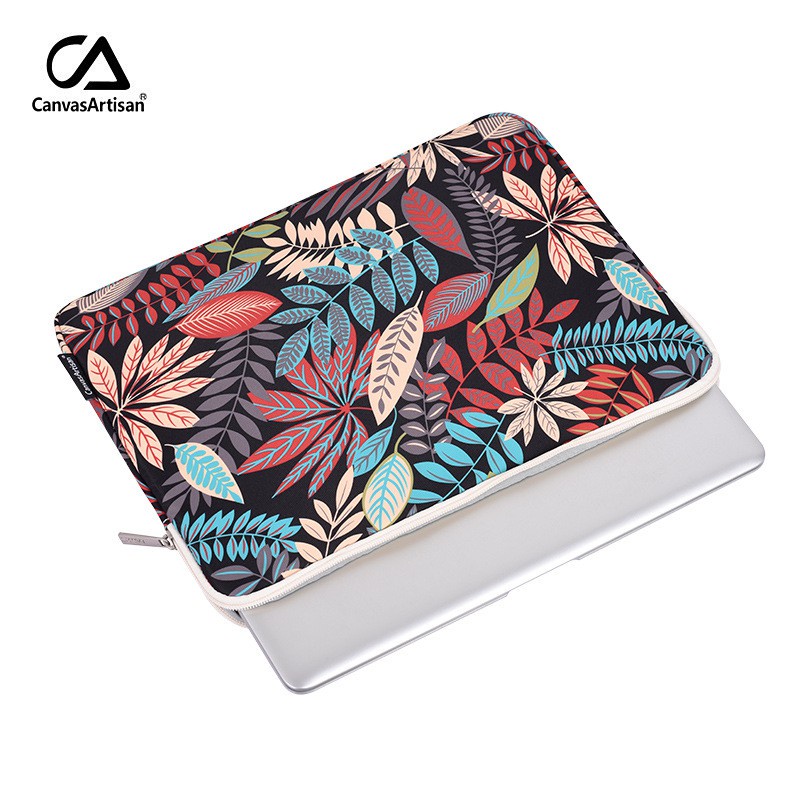 CanvasArtisan Túi Đựng Laptop 11 / 12 / 13 / 14 / 15 Inch Chống Thấm Nước Họa Tiết Lá Cây Nhiều Màu Kèm Túi Đựng Tiện Dụng Cho Thinkpad Air Pro