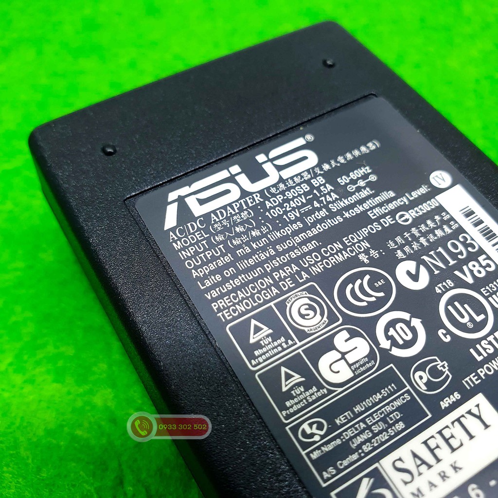 Sạc Laptop Asus 90W 19V – 4.74A, (Đầu thường) Hàng chất lượng cao, bảo hành 12 tháng