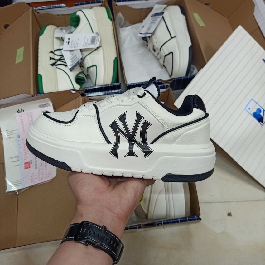 Giày MLB Chunky Liner White Black Xịn Sò ,Giầy MLB NY Đen Trắng- HOT trend 2022- Full Box Bill