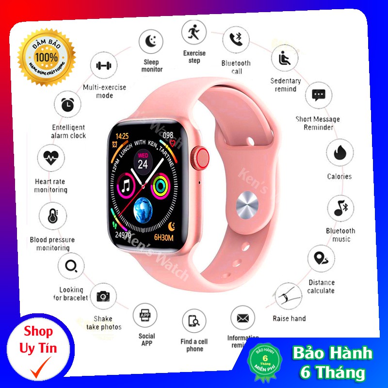 💥Chính Hãng💥 Đồng Hồ Thông Minh T500 Fullbox Kiểu Dáng Apple Watch Series 5, Chống Nước, Kết Nối Bluetooth, Đồng Hồ T500