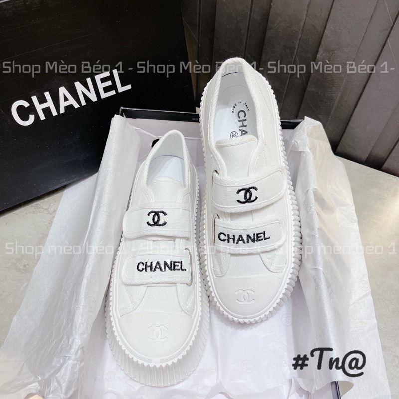 Giày thể thao slip on quai dán viền pha đế cao fullbox