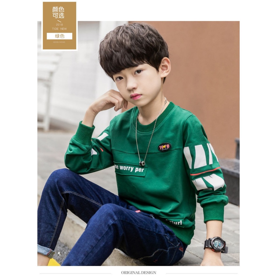 Áo thu đông trẻ em (CHỈ CÓ ÁO) 14-45kg dành cho bé trai mẫu WORRY PER. Hàng may kỹ, chất vài đẹp. MA77