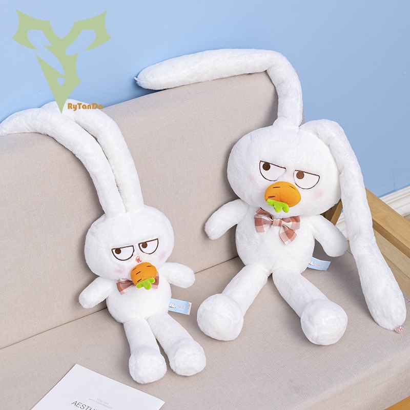 Mới Tai dài Thỏ Búp bê Sang trọng Cà rốt Mũi kéo dài Đồ chơi Thỏ Biểu cảm Hài hước Búp bê Thỏ Đồ chơi trẻ em Quà tặng sinh nhật 95cm / 110cm