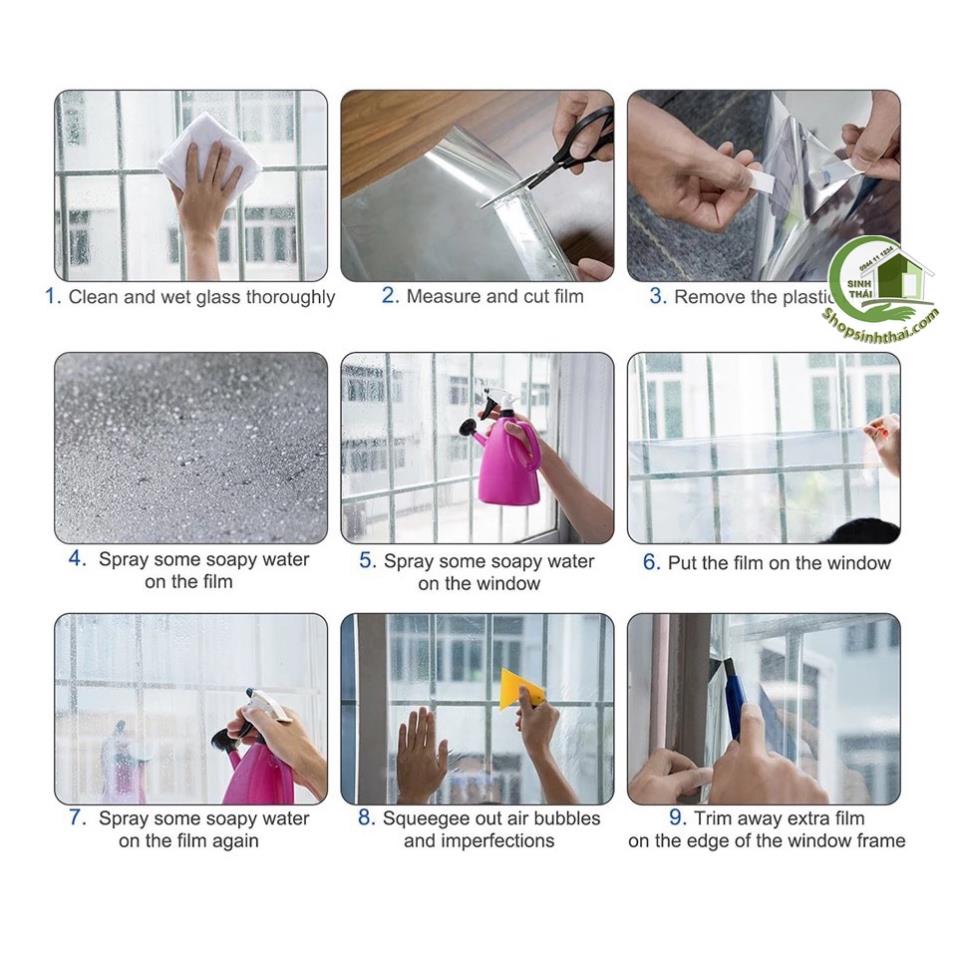 Giấy dán kính một chiều chống nhìn cho cửa màu xanh dương  - Giấy decal phản quang - có sẵn keo