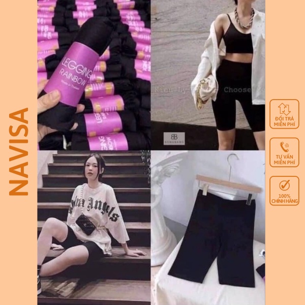 Quần legging nữ lửng cạp cao bigsize nâng mông - quần legging ngố cạp chun mùa hè giá rẻ NAVISA Q01