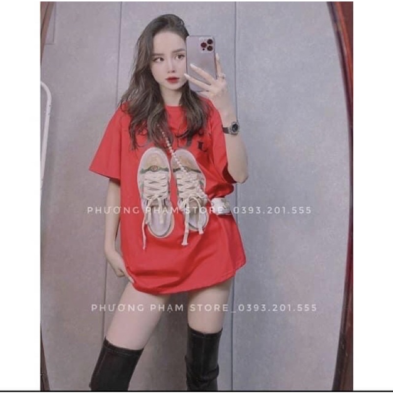 [CÓ ẢNH THẬT] Áo Thun Tay Lỡ Hình Đôi Giày Ulzzang- Áo Phông Hot Trend FREESHIP (có ảnh thật)
