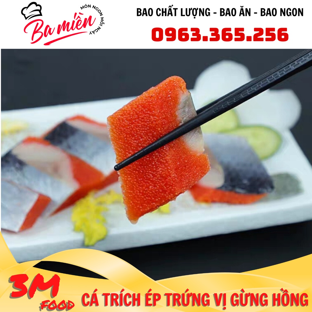 Cá trích ép trứng Nhật Bản 3 vị Vàng Đỏ Xanh và gừng hồng  3M FOOD SSM