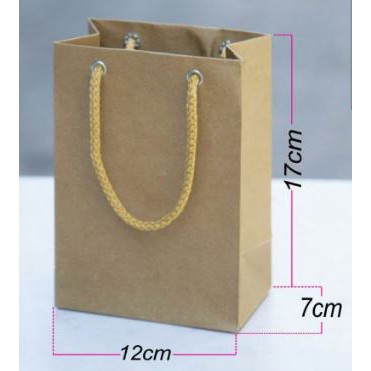 50 túi giấy Kraft nhỏ mẫu 7 size 17x12x7cm đựng đồ nhỏ gọn | BigBuy360 - bigbuy360.vn