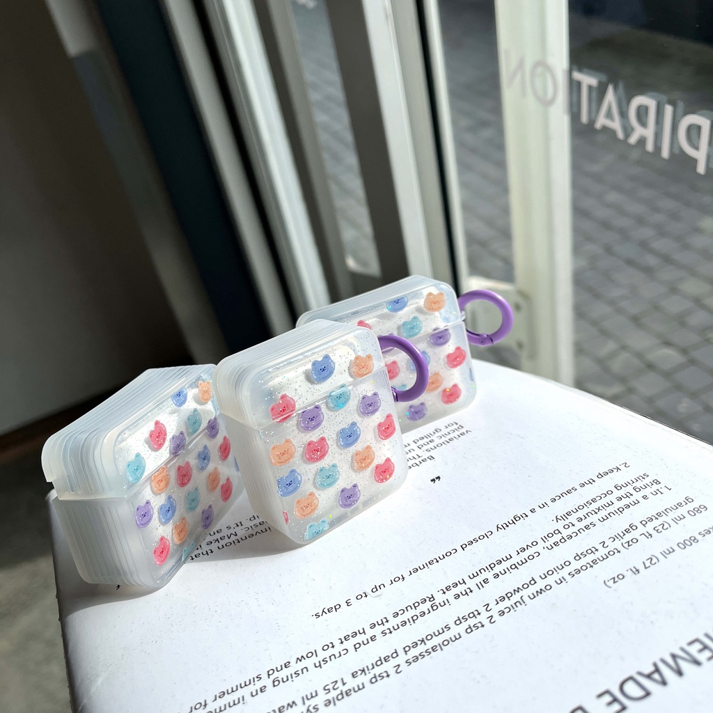 Vỏ Bảo Vệ Hộp Sạc Tai Nghe AirPods3 AirPods3 Họa Tiết Hoạt Hình Gấu / Vịt Màu Dạ Quang Dễ Thương 2021 Ốp