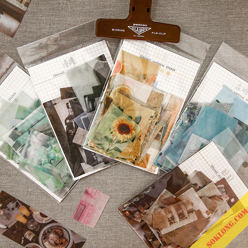 Bộ 70 Sticker hình Postcard ảnh dán trang trí sổ Bullet journal Sổ KLONG, album STI02