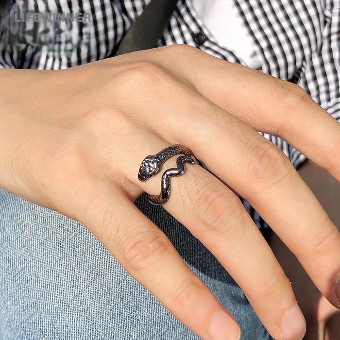 Nhẫn Hình Rắn Phong Cách Tối Giản Thời Trang Hàn Quốc