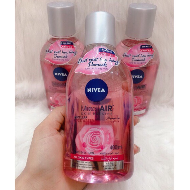 Nước tẩy trang chiết xuất hoa hồng Nivea MicellAIR 400ml