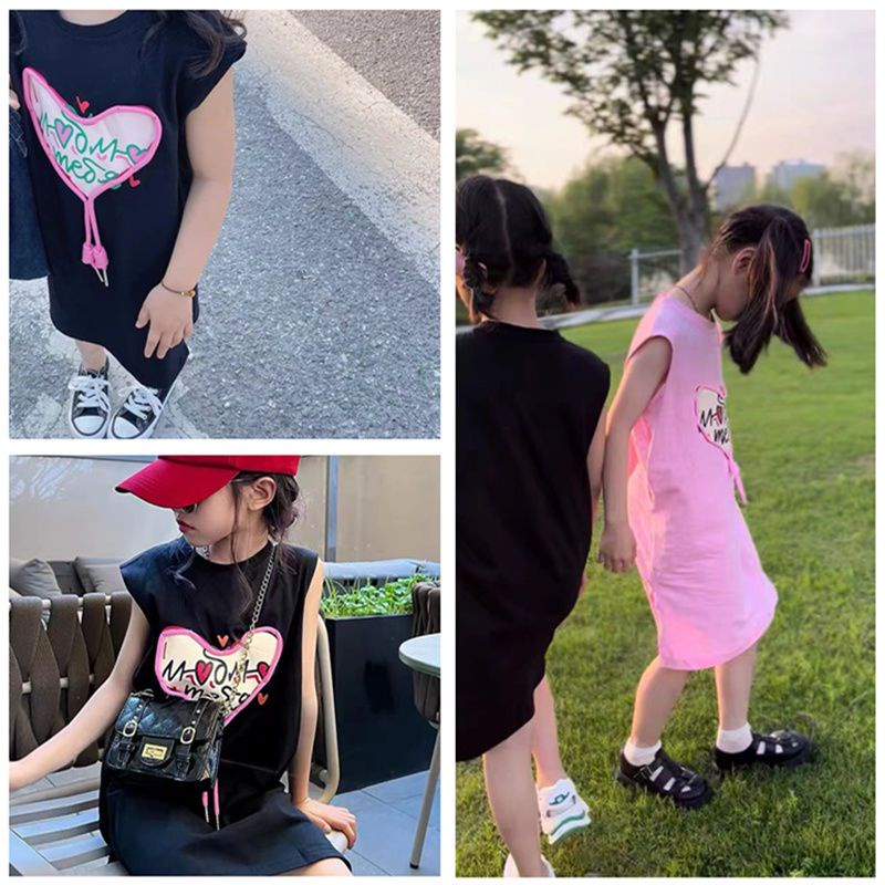 Đầm Midi Cotton Không Tay Phong Cách Phương Tây Thời Trang Mùa Hè Mới Nhất Cho Bé Gái