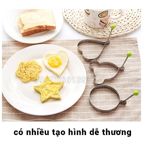 Khuôn chiên trứng/ốp la tạo hình dễ thương bằng innox tiện dụng