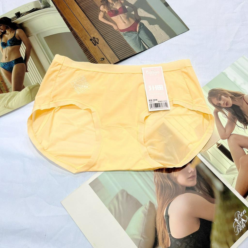 Quần lót nữ thun lạnh trơn cao cấp 3638 cạp vừa chất liệu mềm mịn thoáng mát size 50kg-60kg