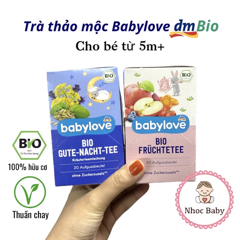 [HSD 8/2023] Babylove - Trà trái cây hữu cơ cho bé 5m+ (hộp 20 túi lọc)