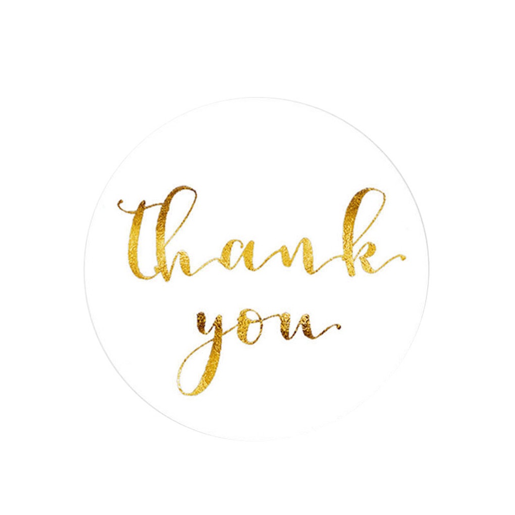 [Choosewho1] 500Pcs/Roll Thank You Hot Stamping Stickers Self Adhesive Round Sealing Labels Decal Baking Gift Decor