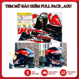 TEM MŨ BẢO HIỂM FULL FACE , AGU