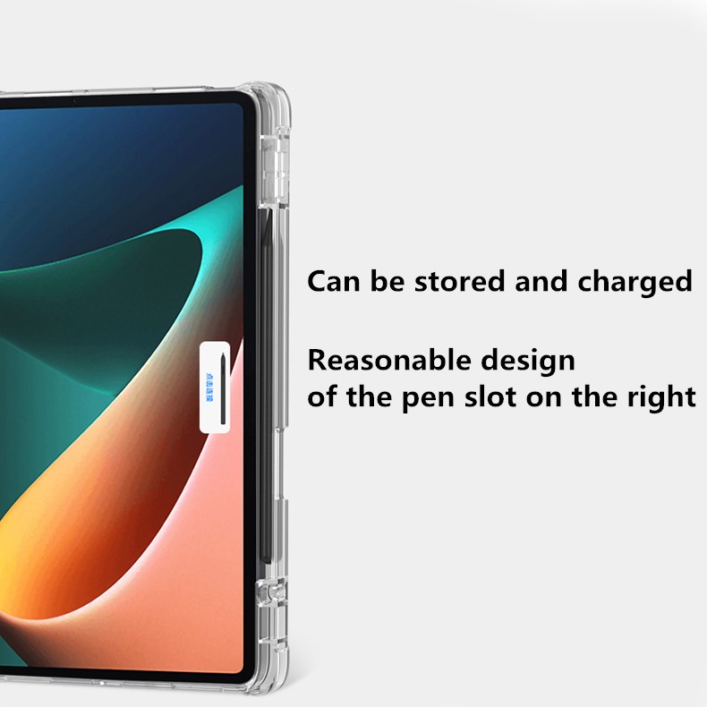 Bao Da Máy Tính Bảng Từ Tính Trong Suốt Có Ngăn Đựng Bút Cho Xiaomi Mi Pad 5 Pro 12.4 Xiaomi Mi Pad 5 11inch + Miếng Dán