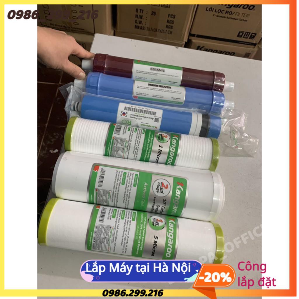 ComboBộ 6 Lõi Lọc 1,2,3,4,5,6 Kangaroo Chính Hãng♥️ Màng Ro Kangaroo