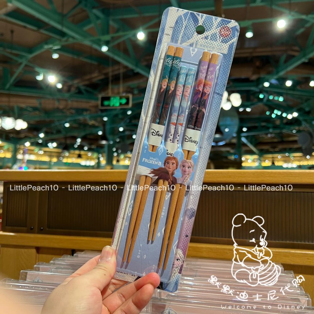 Set 3 Set 2 đũa gỗ Disney hình Frozen Mickey Minnie siêu đẹp cho trẻ em bé trai gái , nam nữ