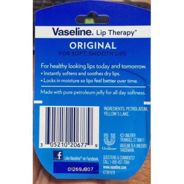 dưỡng môi vaseline 7g( auth)