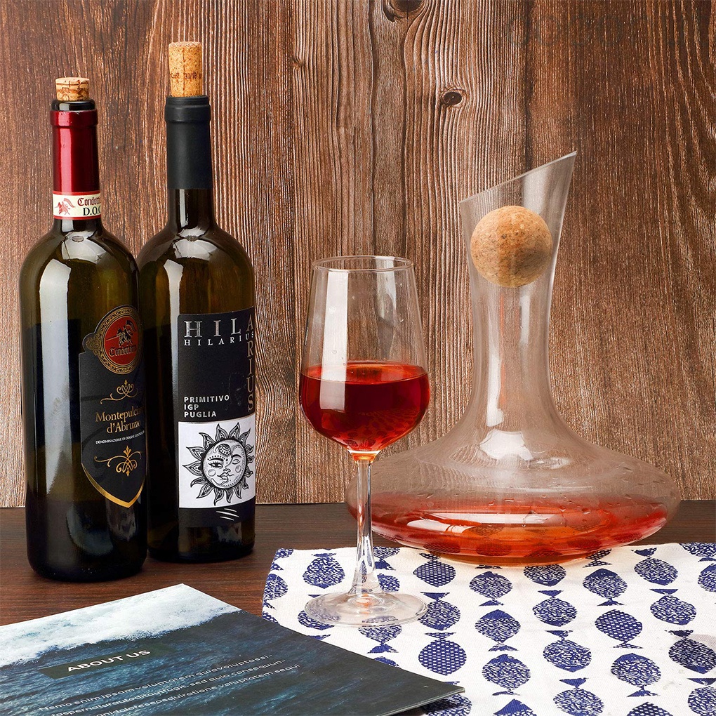 Set 2 nút bần chặn chai rượu hình tròn bằng gỗ 6.5cm