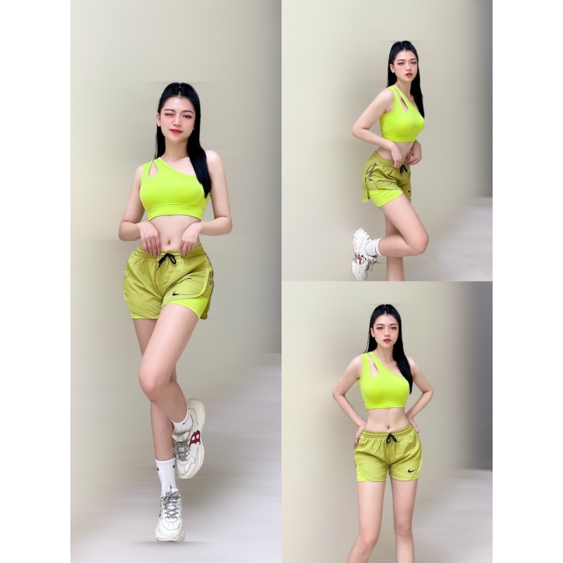 Áo bra tập gym-yoga-aerobic lệch vai siêu hót