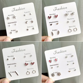 【RYT】Set 7 Đôi Khuyên Tai Thời Trang Cho Nữ