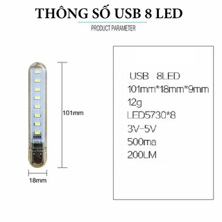 Đèn USB 8 LED ánh sáng vàng