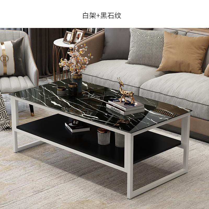 Căn hộ nhỏ Xizhi đơn giản hiện đại phòng khách mặt kính bàn trà ánh sáng sang trọng giả đá cẩm thạch cho thuê