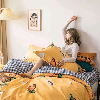 Bộ Chăn Ga Gối Nhập Mẫu Cà Rốt
