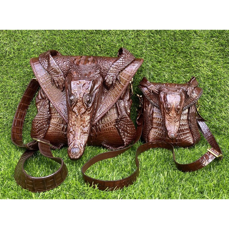 TÚI DA CÁ SẤU NGUYÊN CON MINI 18x20CM