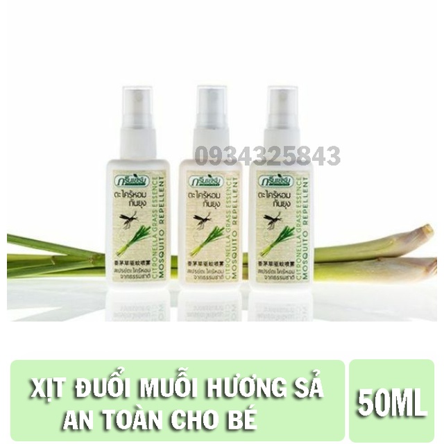 Xịt Chống Muỗi Tinh Dầu Sả Green Herb 50ml hàng nội địa Thái Lan