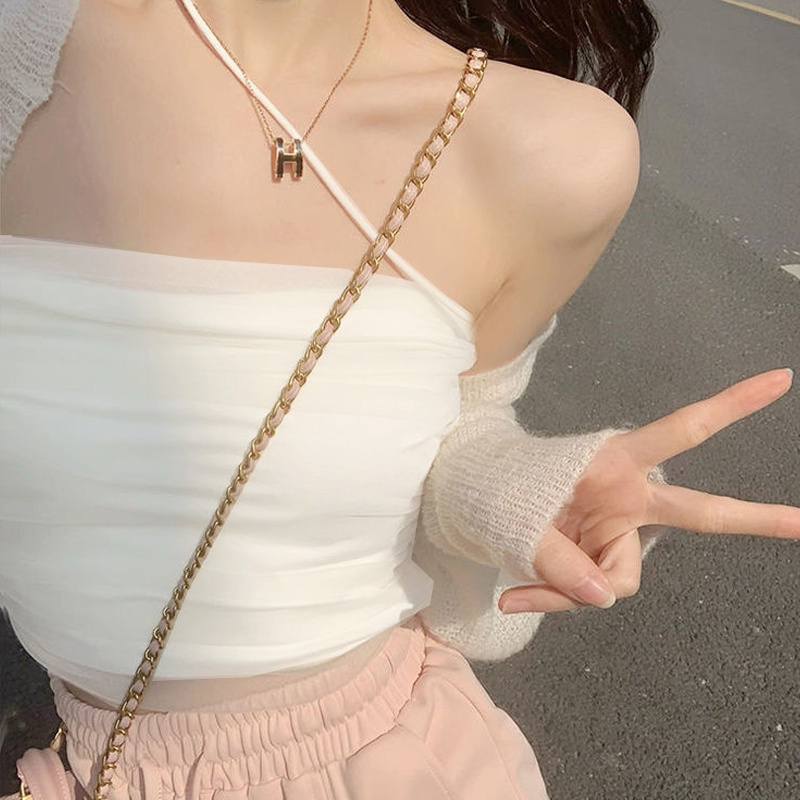 Áo Croptop Dệt Kim Mỏng Mềm Phối Lưới Thời Trang Mùa Hè Quyến Rũ Cho Nữ