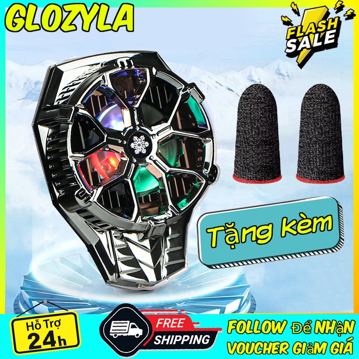 (Tặng kèm bao tay Gaming) Quạt tản nhiệt sò lạnh FY01 kẹp cao su tản nhiệt cao cấp cho điện thoại tích hợp led RGB