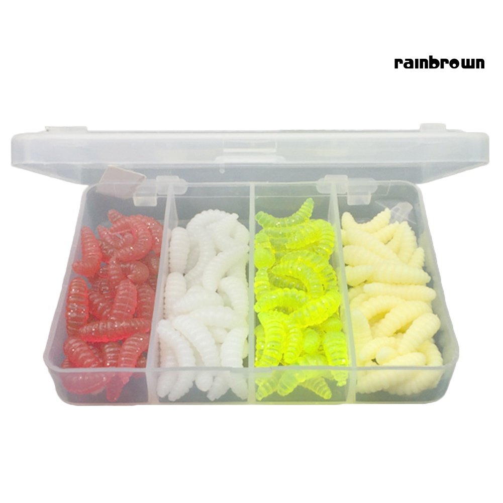 Set 100 mồi giả câu chất liệu silicon mềm có 4 màu sắc độc đáo