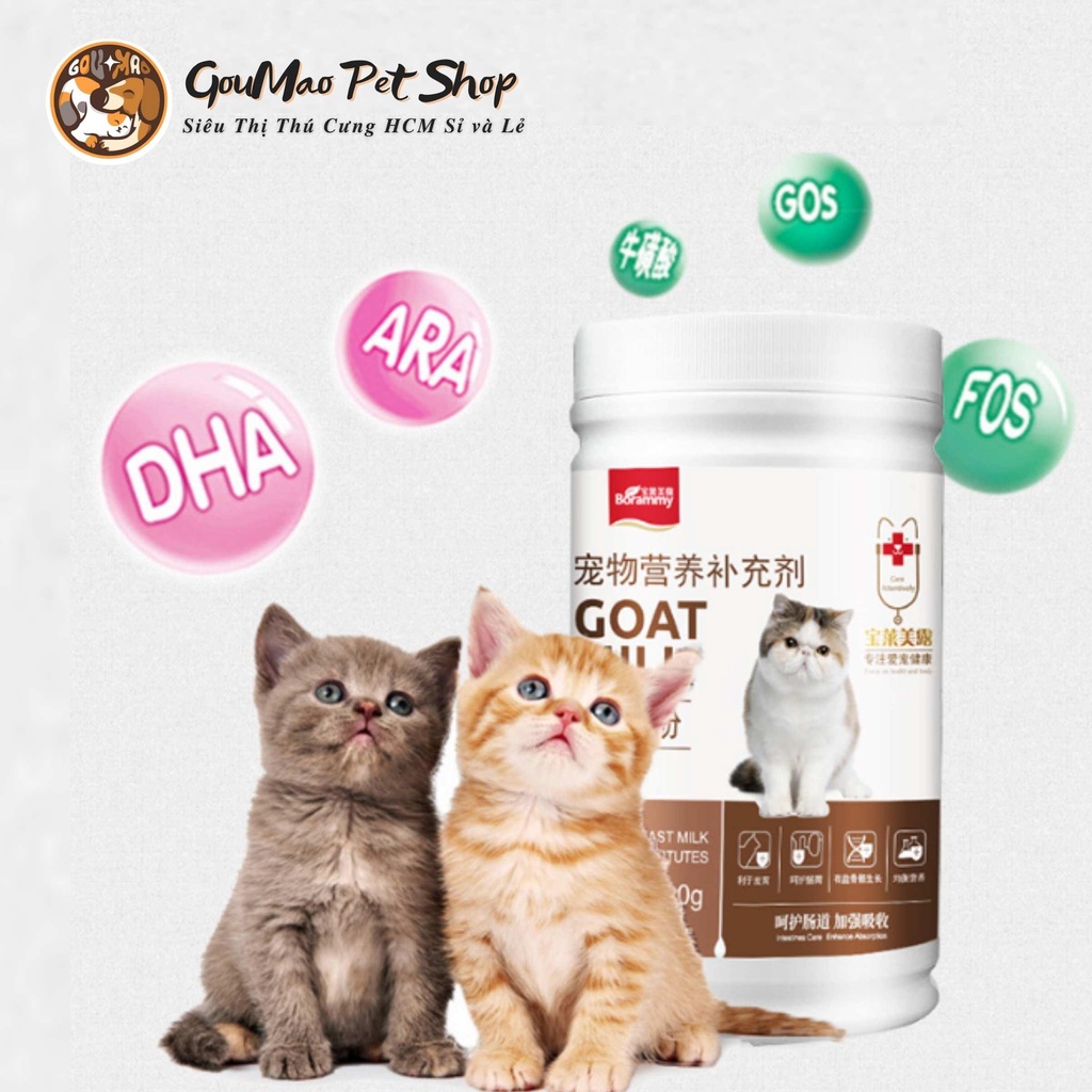 SỮA DÊ DÀNH CHO MÈO CON, MÈO MANG THAI BORAMMY - GOUMAO PET