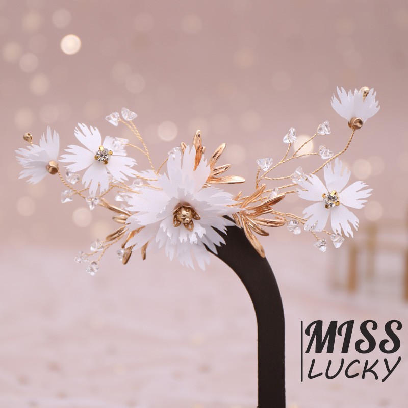 Cặp kẹp tóc trang trí hình bông hoa thời trang thanh tú cho nữ