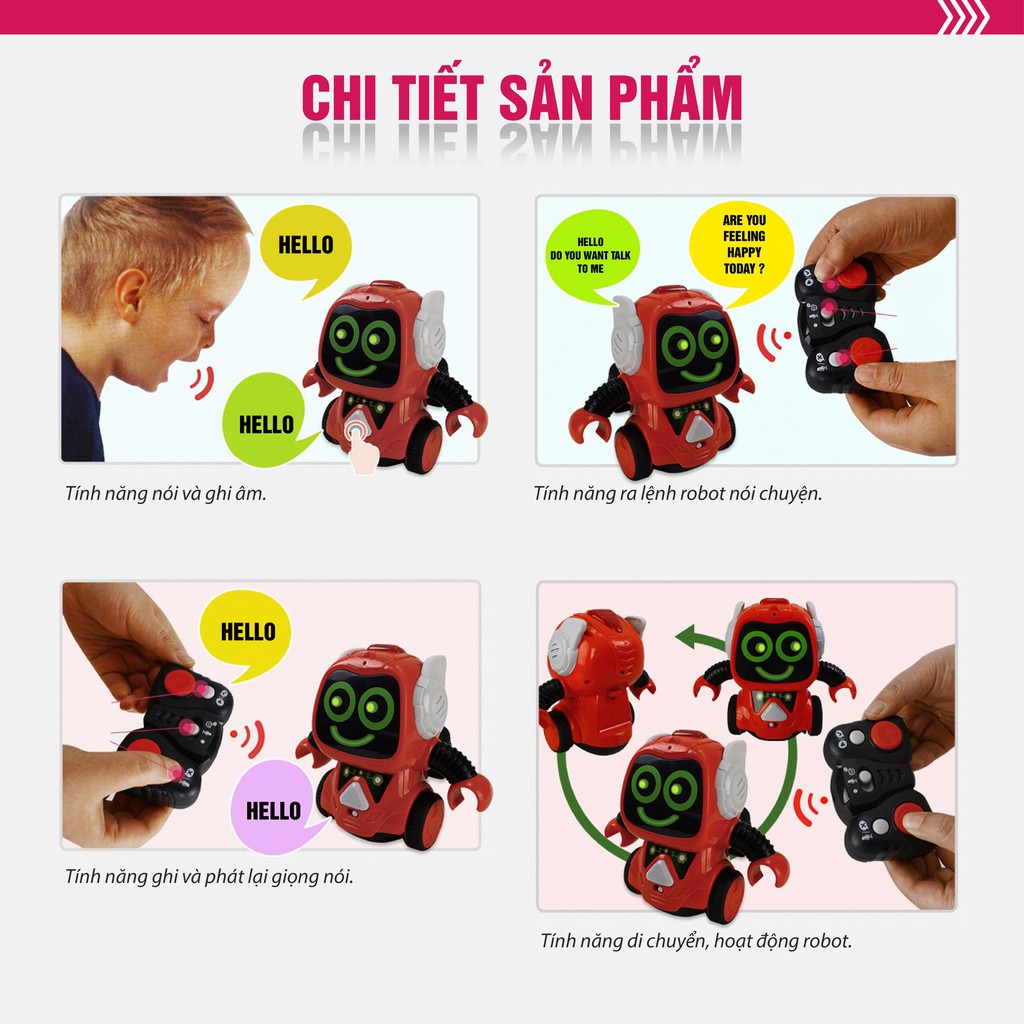 Đồ chơi Robot thu âm giọng nói , biết nhảy và điều khiển từ xa Winfun - Tiêu chuẩn châu Âu