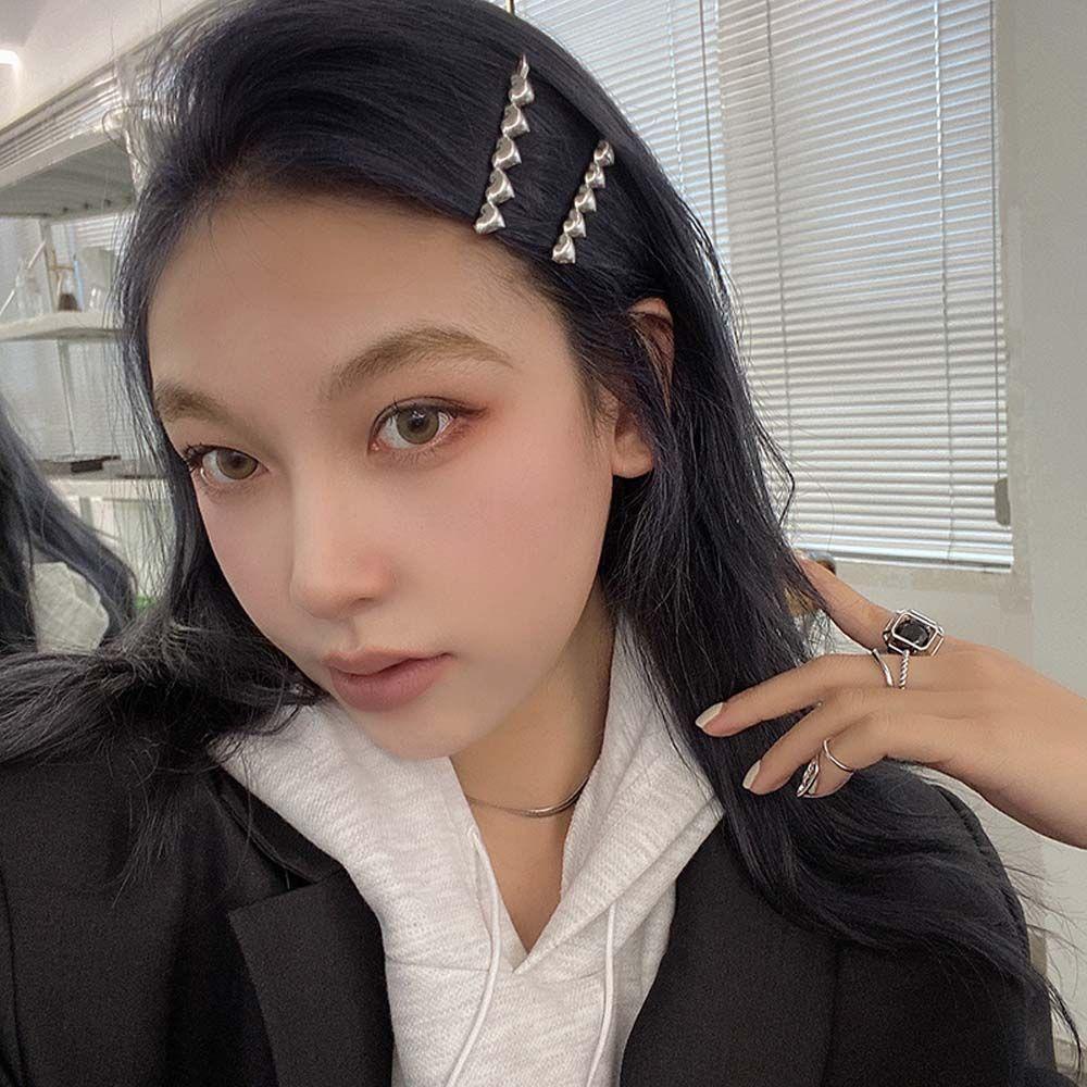 Kẹp Tóc Mỏ Vịt Kim Loại Hình Trái Tim Lấp Lánh Cho Nữ