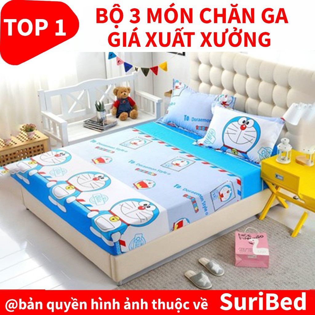 chăn ga💖FREESHIP💖bộ chăn ga 3 món họa tiết chú mèo máy part 2 CHANGADO21 set bao gồm 1 chăn 1 ga 2 gối 1 gối ôm